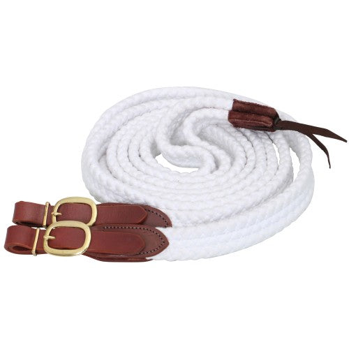 Cottonfields Stockman Reins - White and Brown