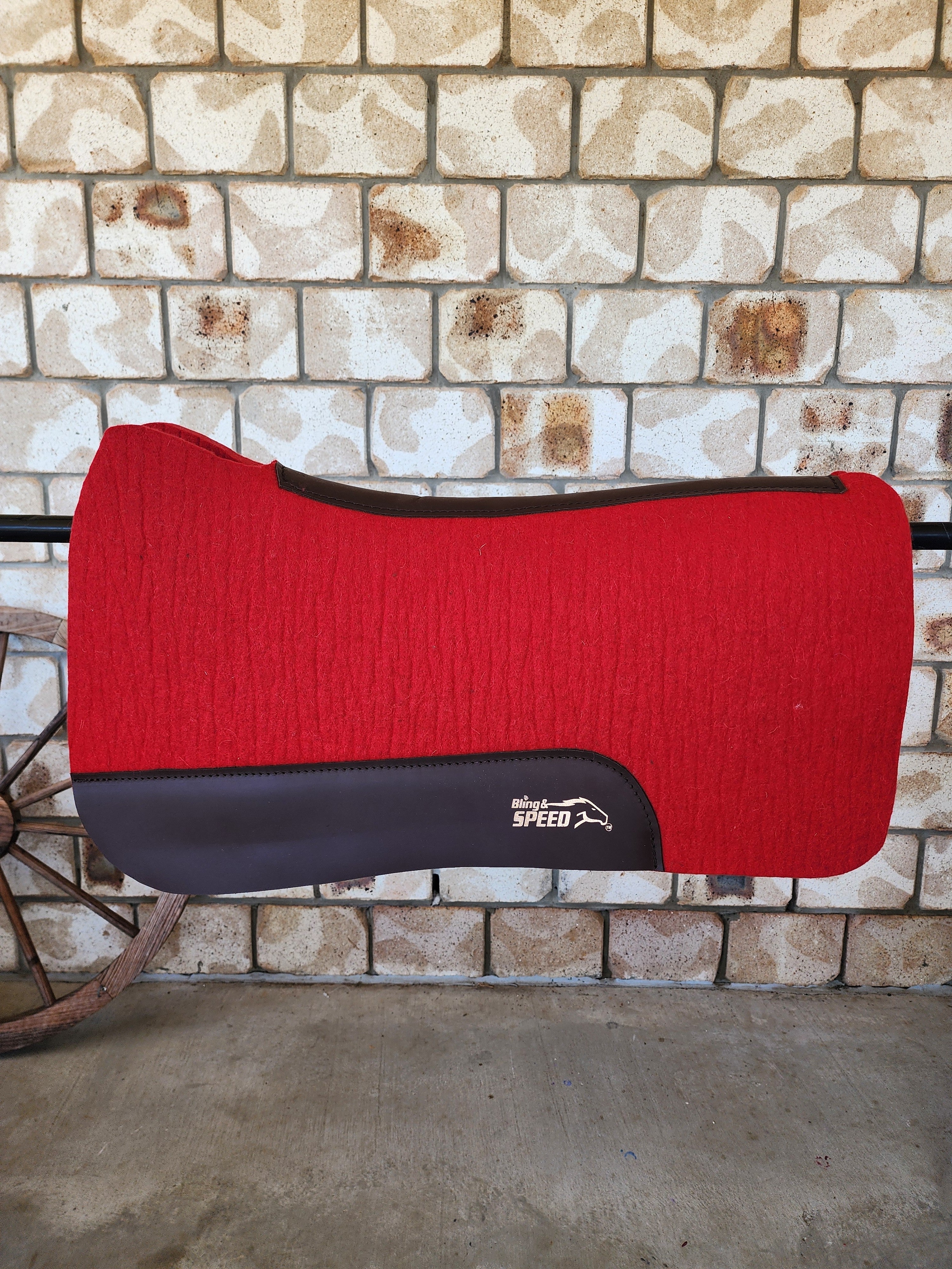 Full Wither Relief Merino Wool Felt Saddle Pad - Red