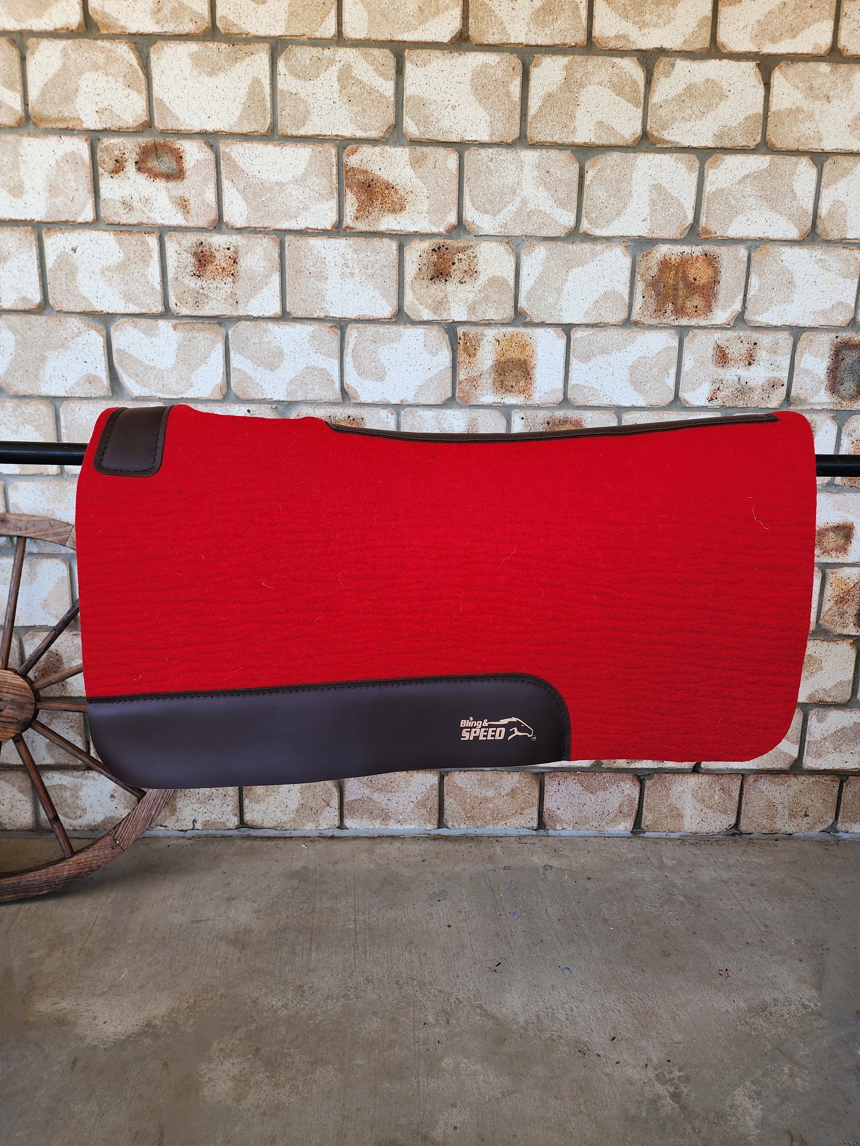 Standard Wither Relief - The Barrel Racer Merino Wool Felt Saddle Pad - Red