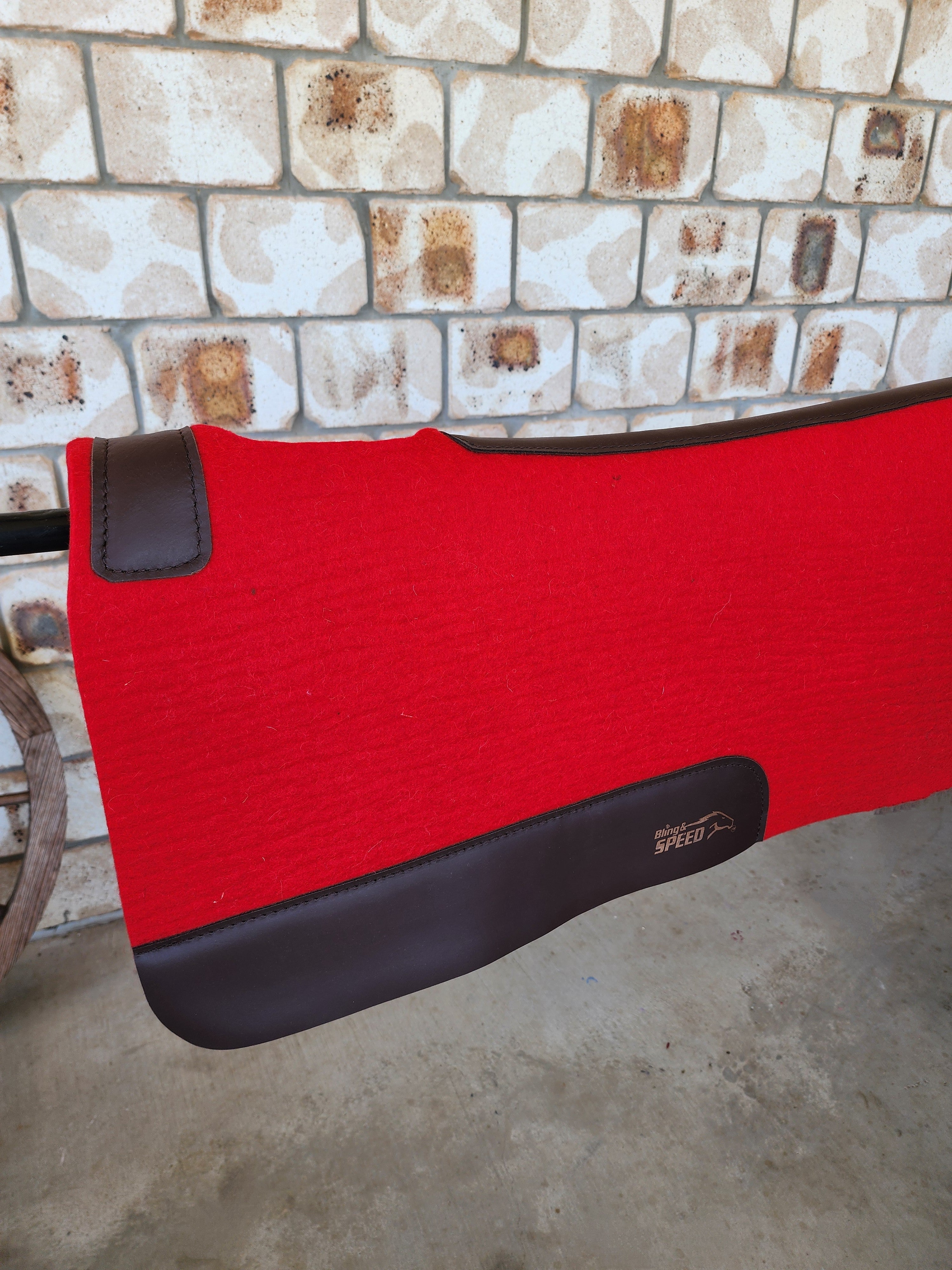 Standard Wither Relief - The Barrel Racer Merino Wool Felt Saddle Pad - Red
