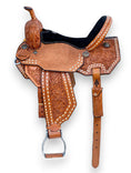 Load image into Gallery viewer, Leather Barrel Racing Saddle - PBR11
