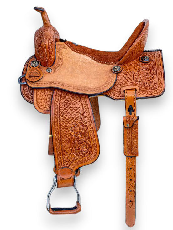 Leather Barrel Racing Saddle - PBR12