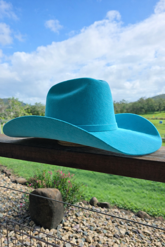 Desert Crown Felt Hat - Turquoise
