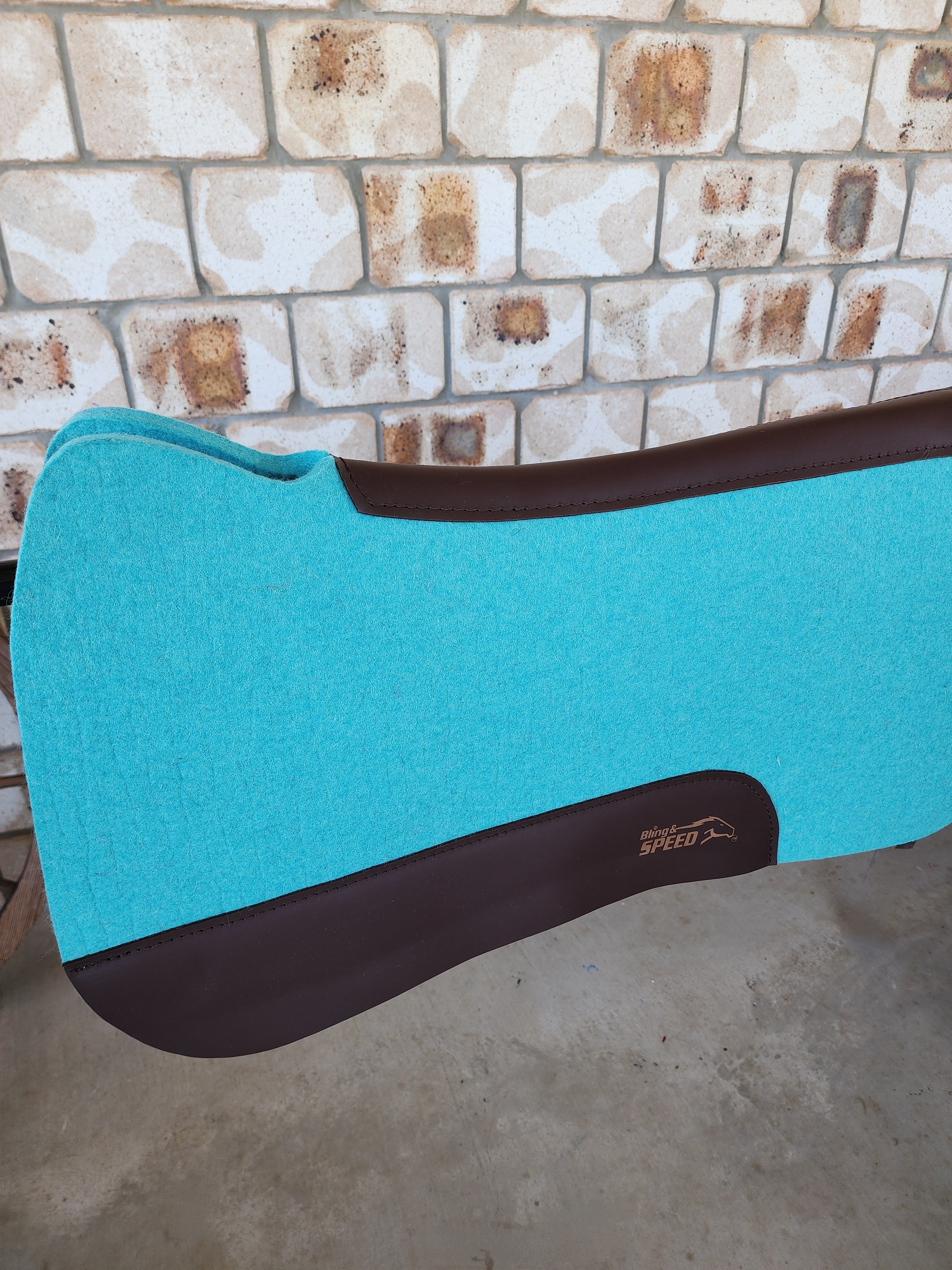 Full Wither Relief Merino Wool Felt Saddle Pad - Turquoise