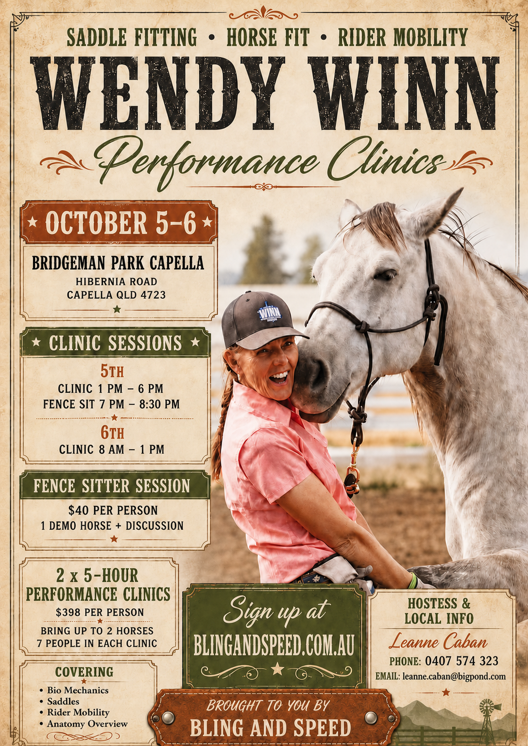 Wendy Winn Performance Clinic – Bridgeman Park Capella | 5-6 October 2026