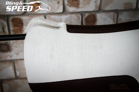 Cream Full Wither Relief - Round Skirt Merino Wool Barrel and Fender Saddle Pad