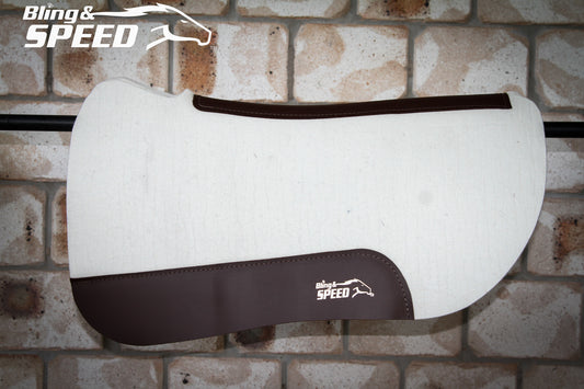 Cream Full Wither Relief - Round Skirt Merino Wool Barrel and Fender Saddle Pad