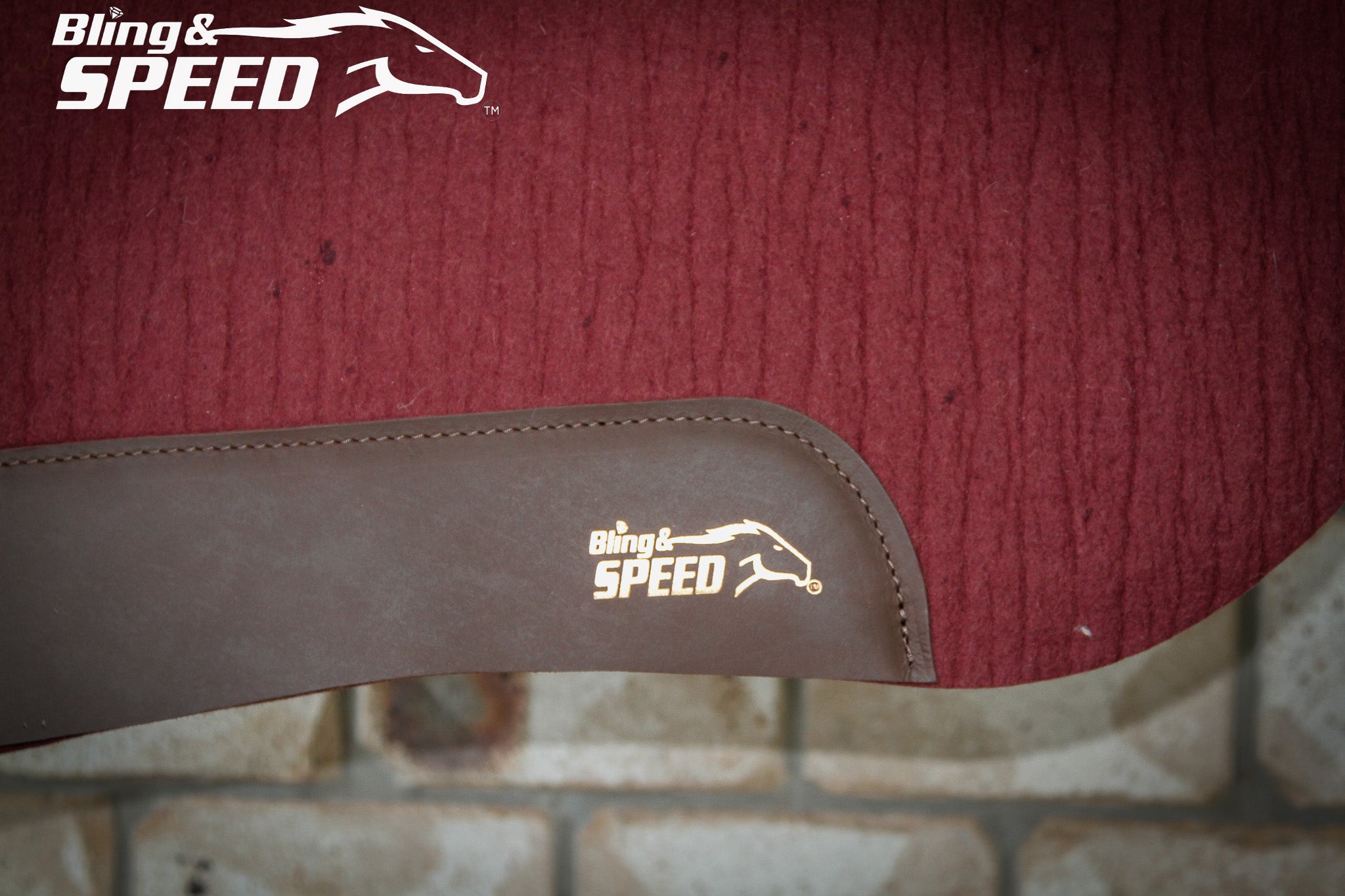 Burgundy Full Wither Relief - Round Skirt Merino Wool Barrel and Fender Saddle Pad
