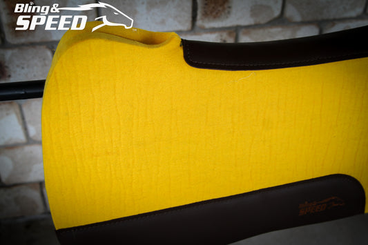 Yellow Standard Wither Relief - Round Skirt Merino Wool Barrel and Fender Saddle Pad