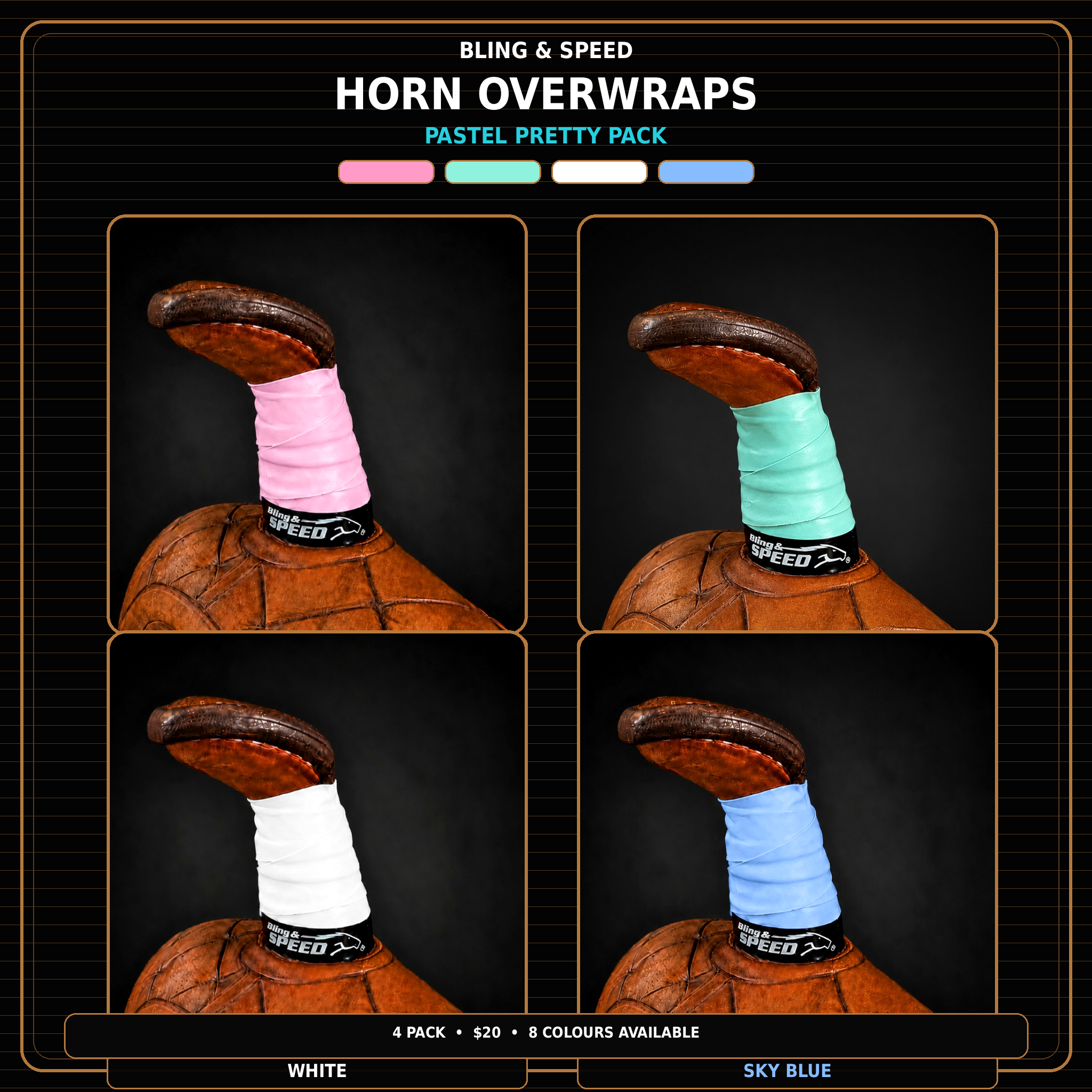 Horn Wrap 4-Pack - 16 Different Pack Options!