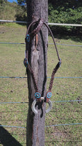 Load and play video in Gallery viewer, One Ear Plait Bridle with Turquoise Concho
