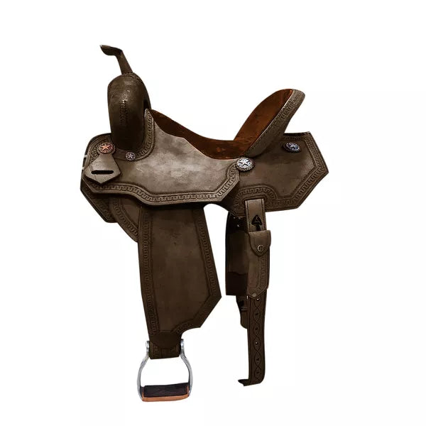 Leather Barrel Racing Saddle Chocolate - SBR02