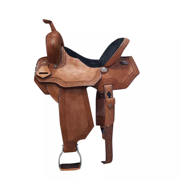 Leather Barrel Racing Saddle Caramel - SBR04