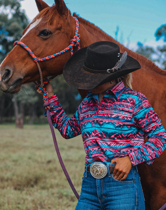 Aztec Turquoise & Pink Arena Shirt