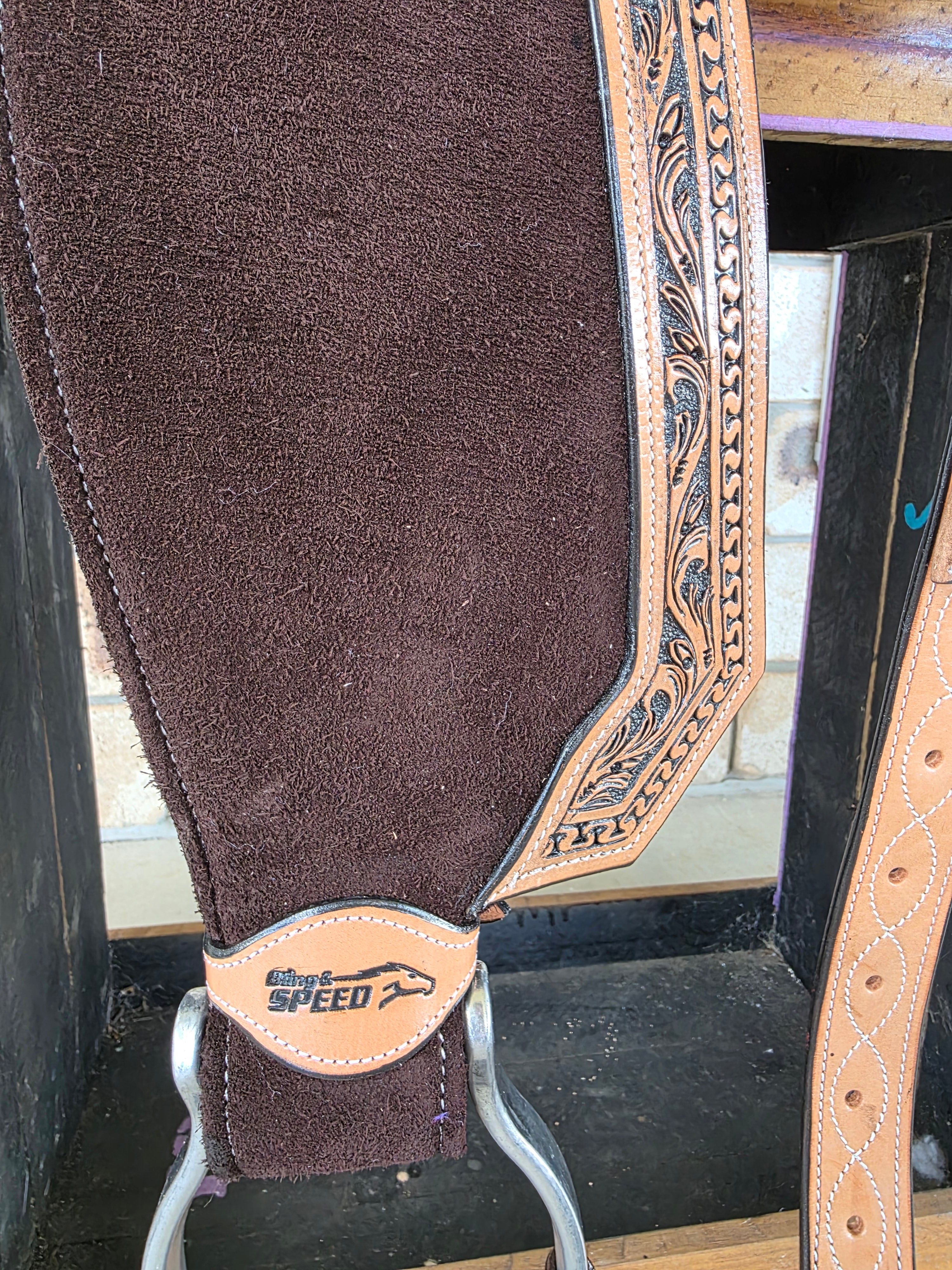 Neoprene Leather Mix Barrel Racing Saddle - NLBS1