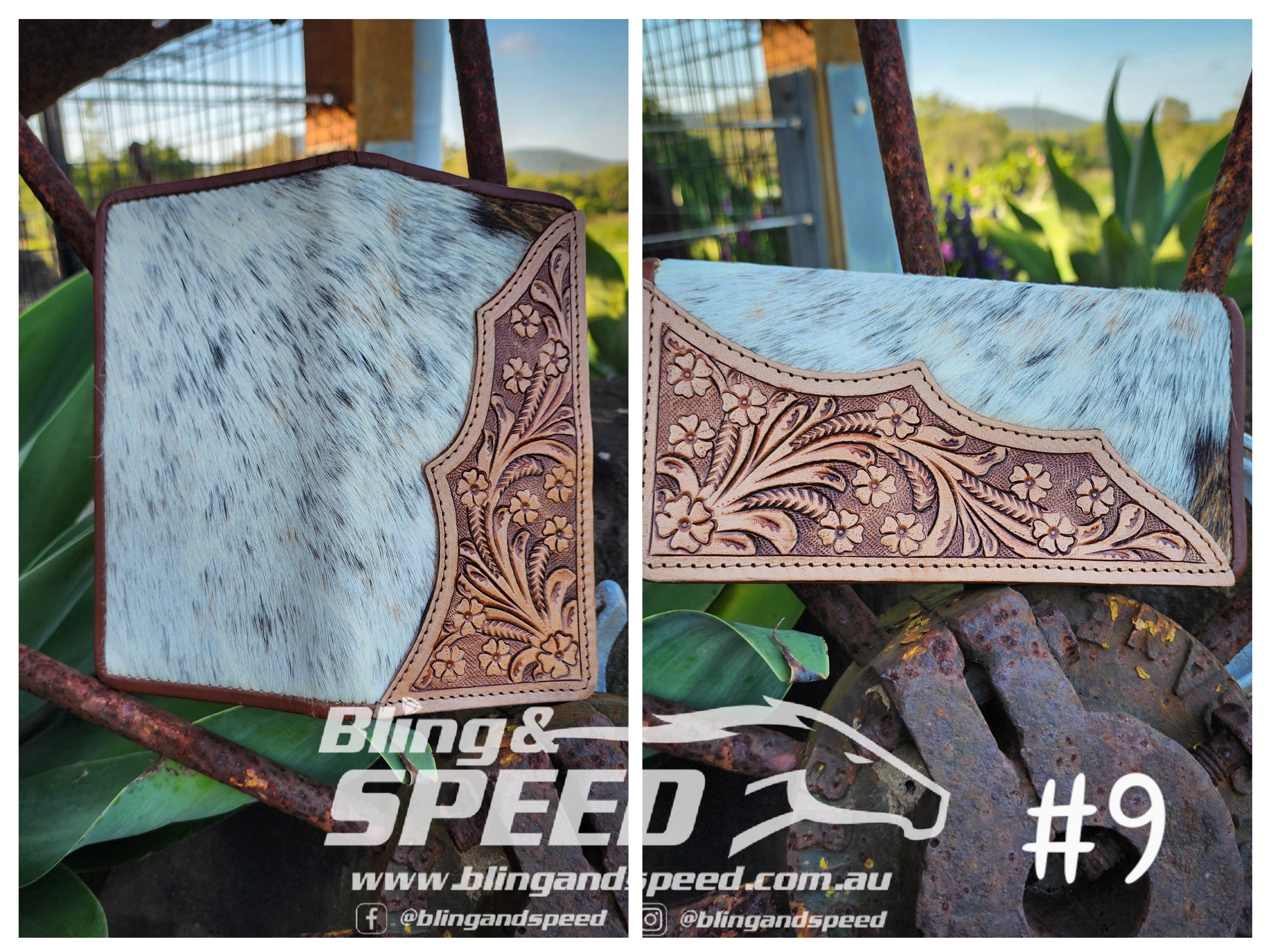 Cowhide and Leather Wallet