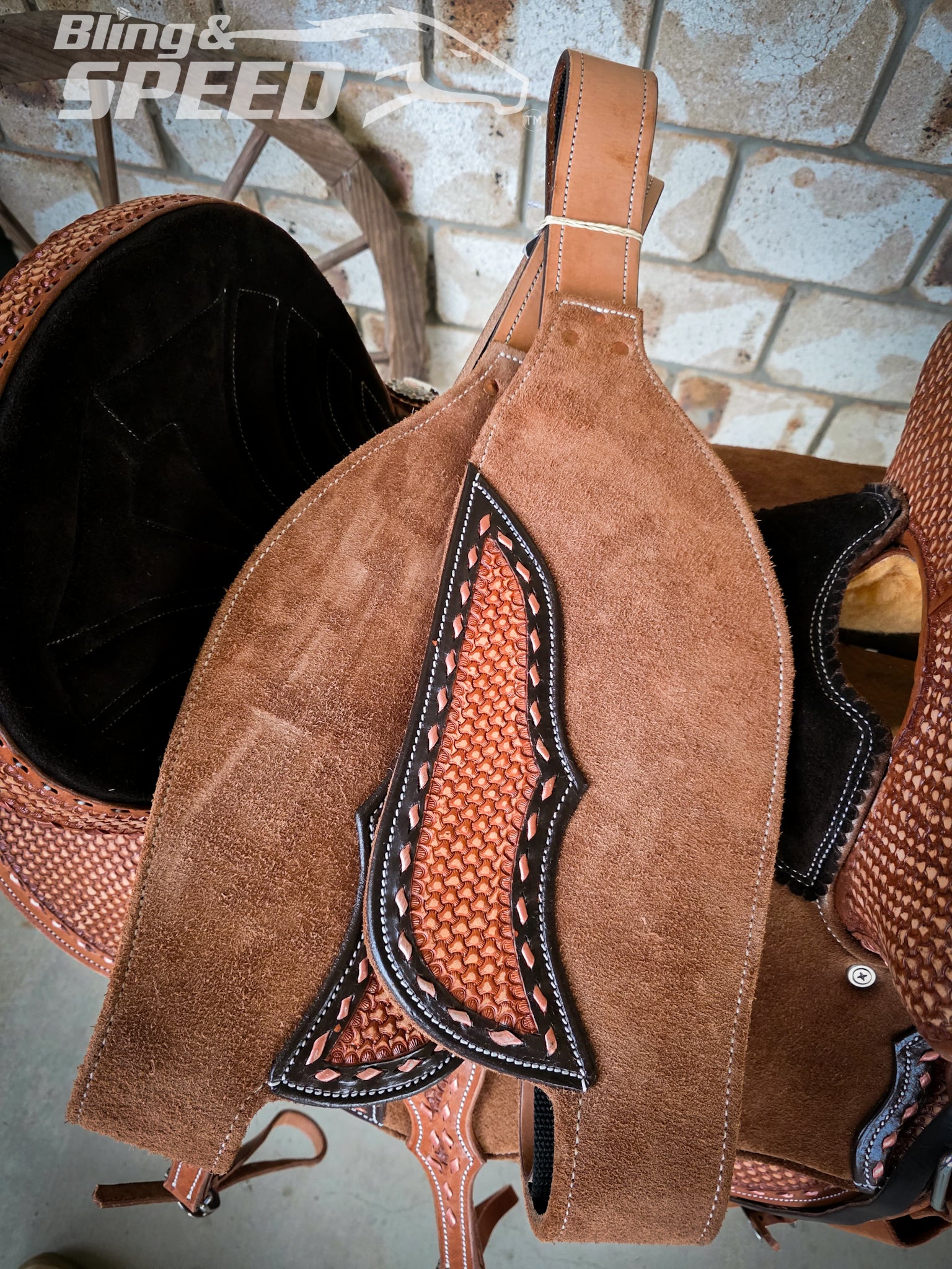 Neoprene & Leather Combo Barrel Saddle – 16” Seat, FQHB, 7" Gullet