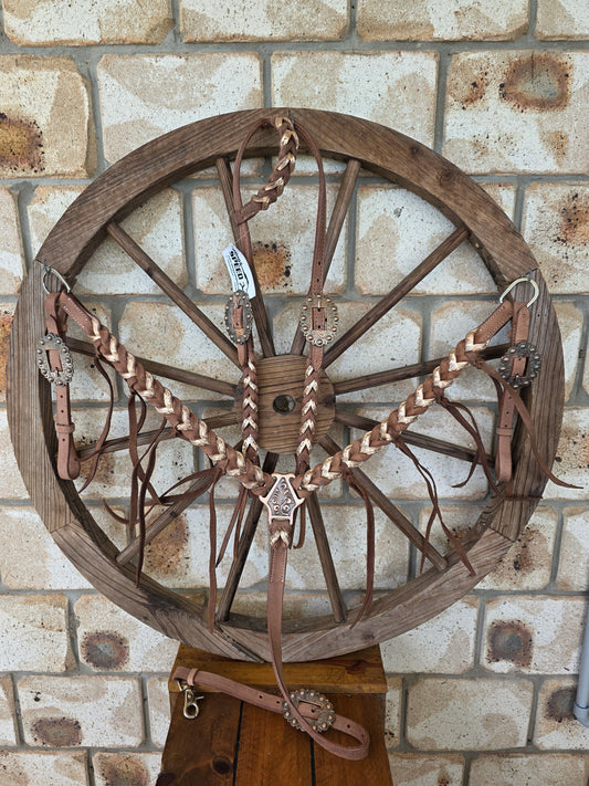 Metallic Gold Plait Breastcollar and Bridle Set