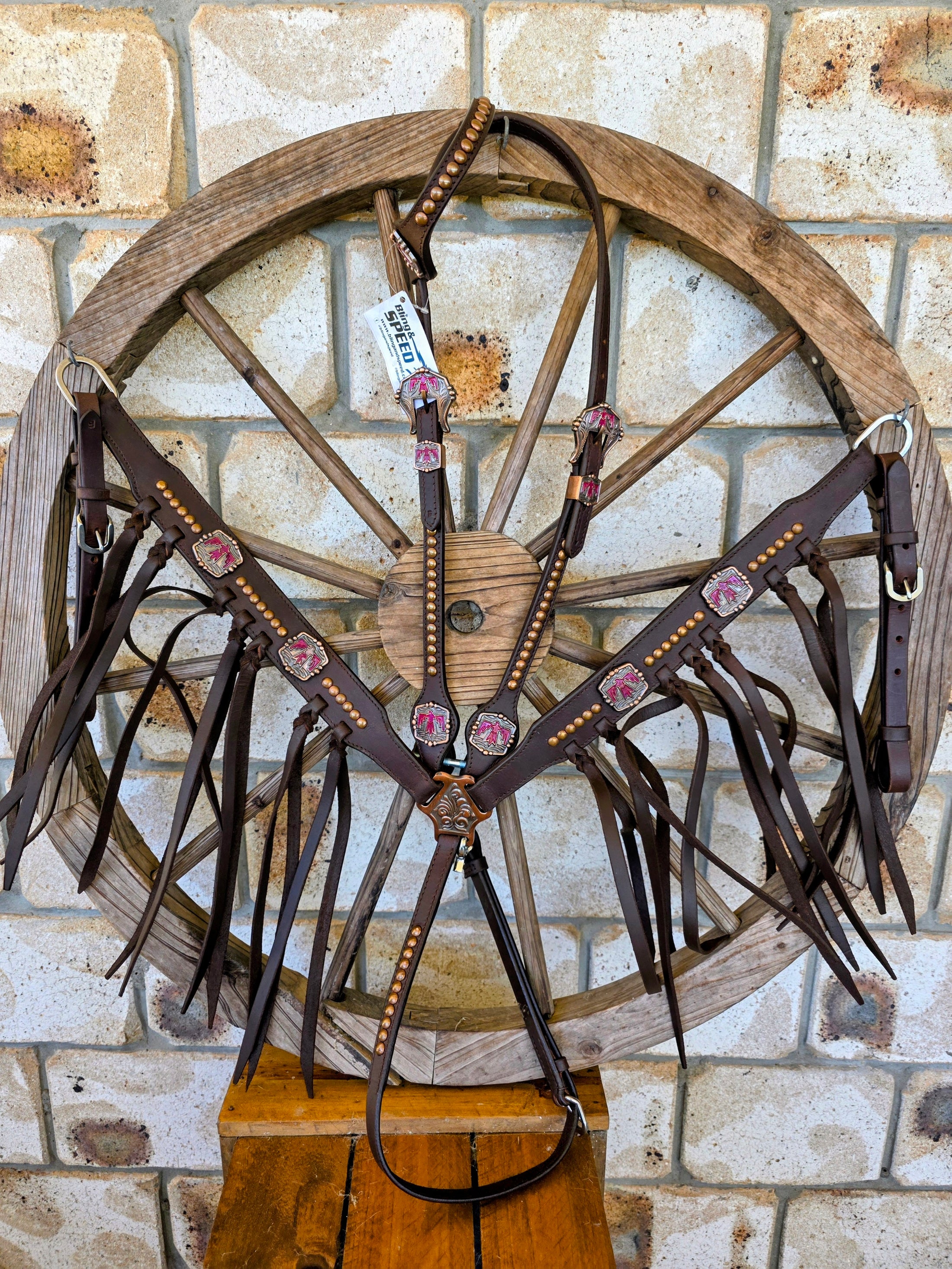 Thunderbird Fringe Tack Set - Red