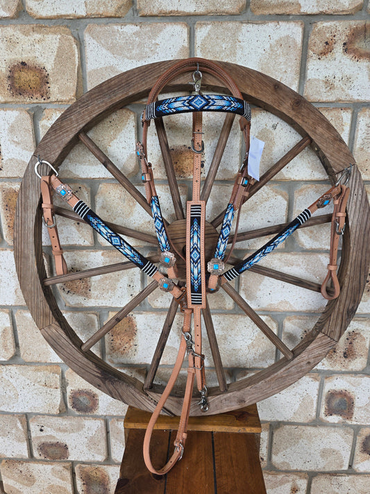 Beaded Skyhigh Breastcollar, Bridle and Wither strap Set