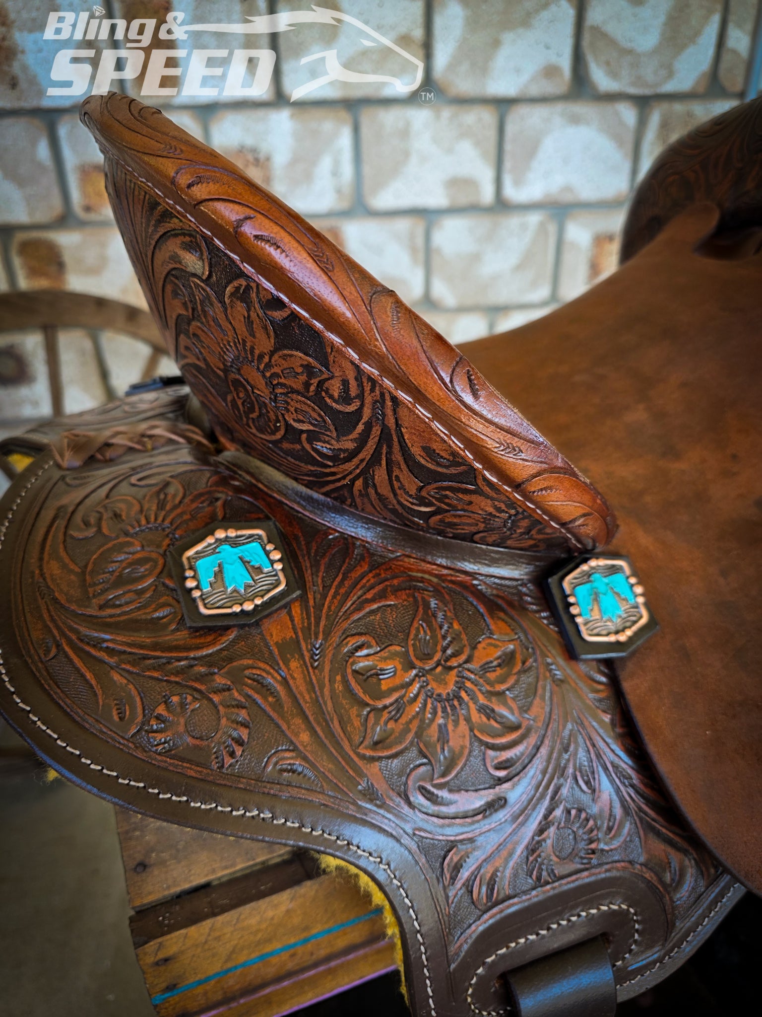 Leather Barrel Saddle - 15" Seat. FQHB 7" Gullet