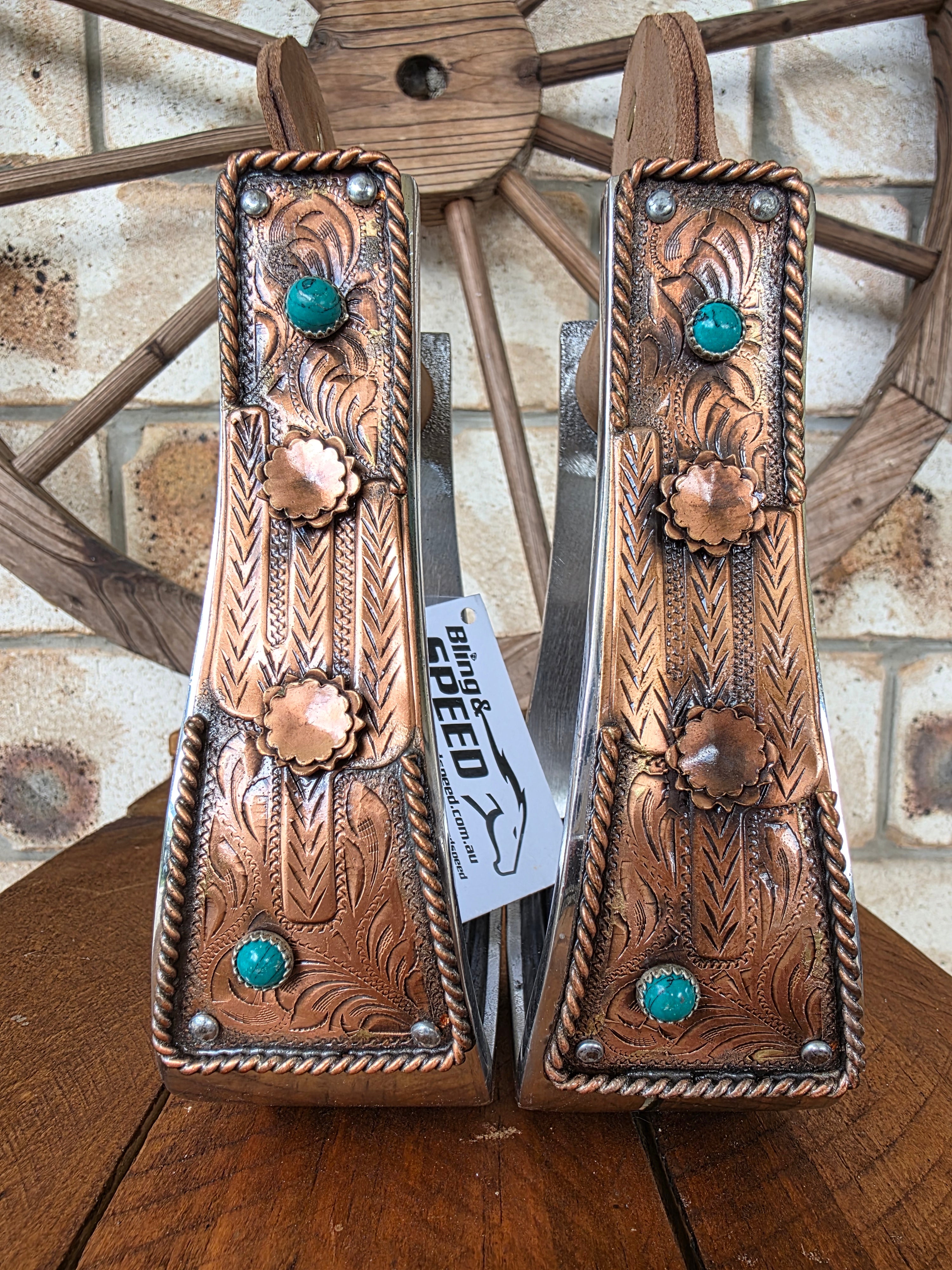 Copper Cactus Stirrups