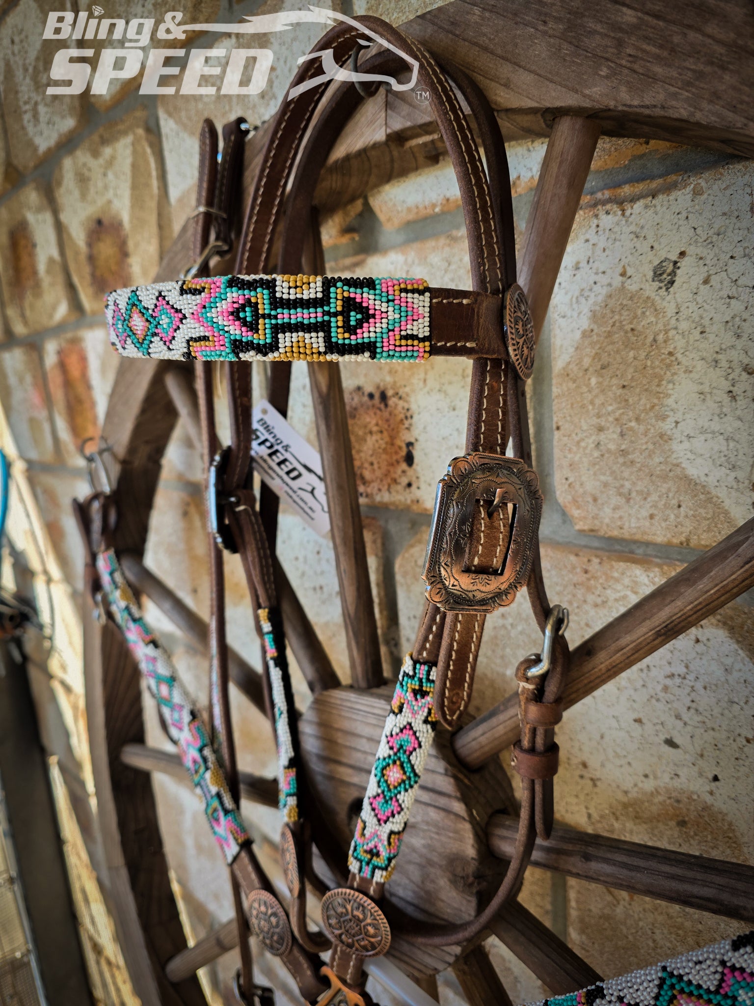 Pink Beaded Tack Set