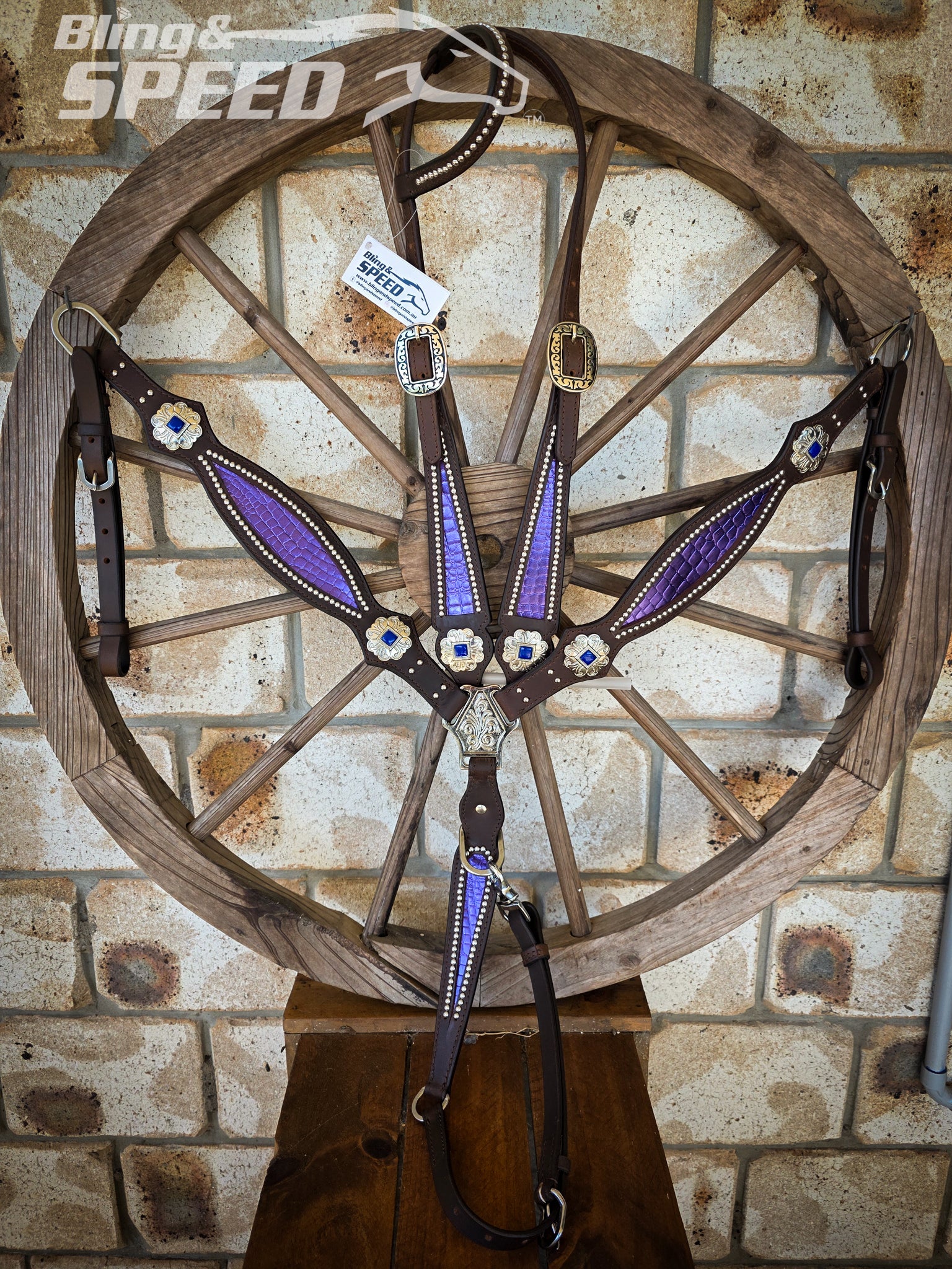 Purple Croc Inlay Tack Set