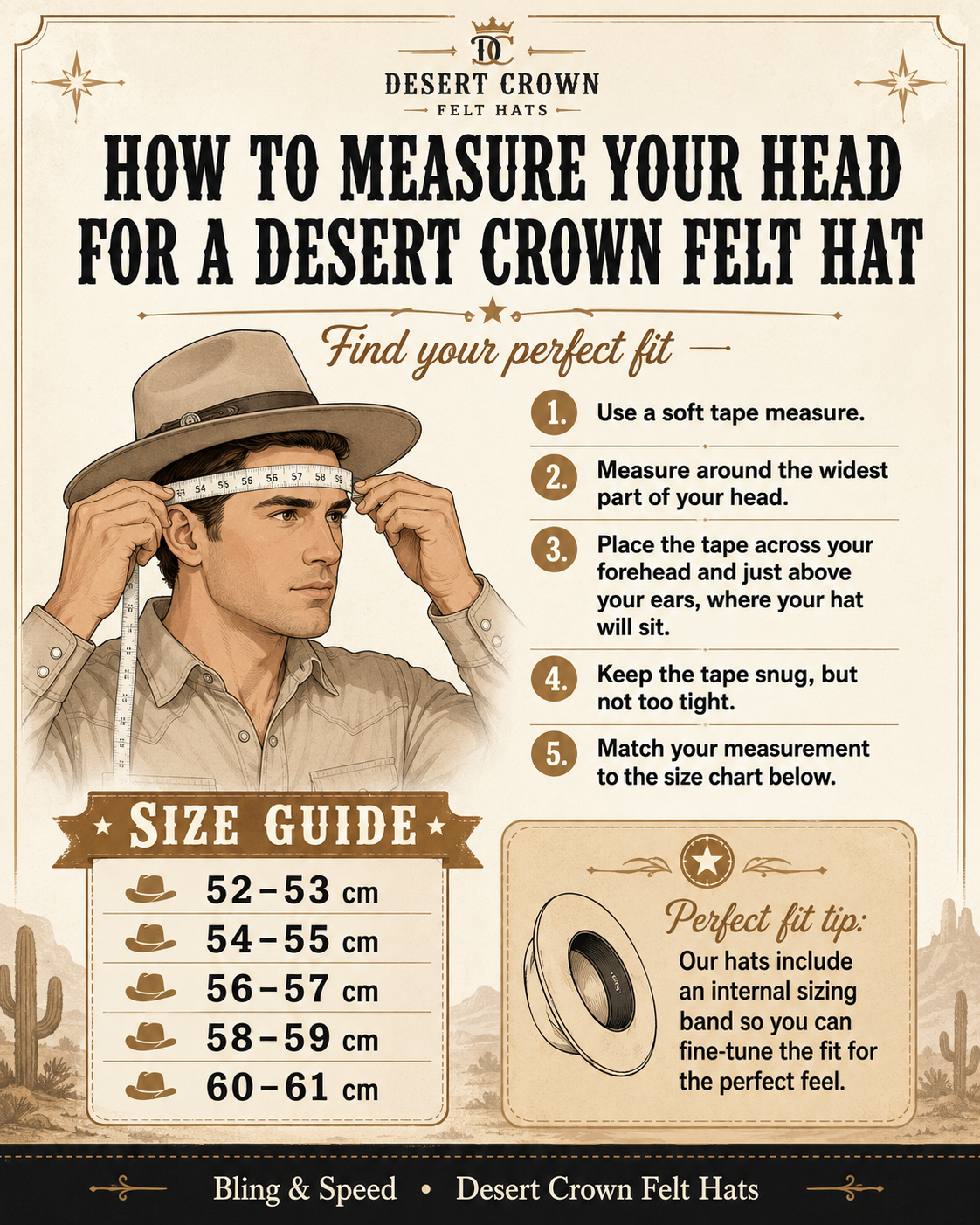 Desert Crown Felt Hat - Rust