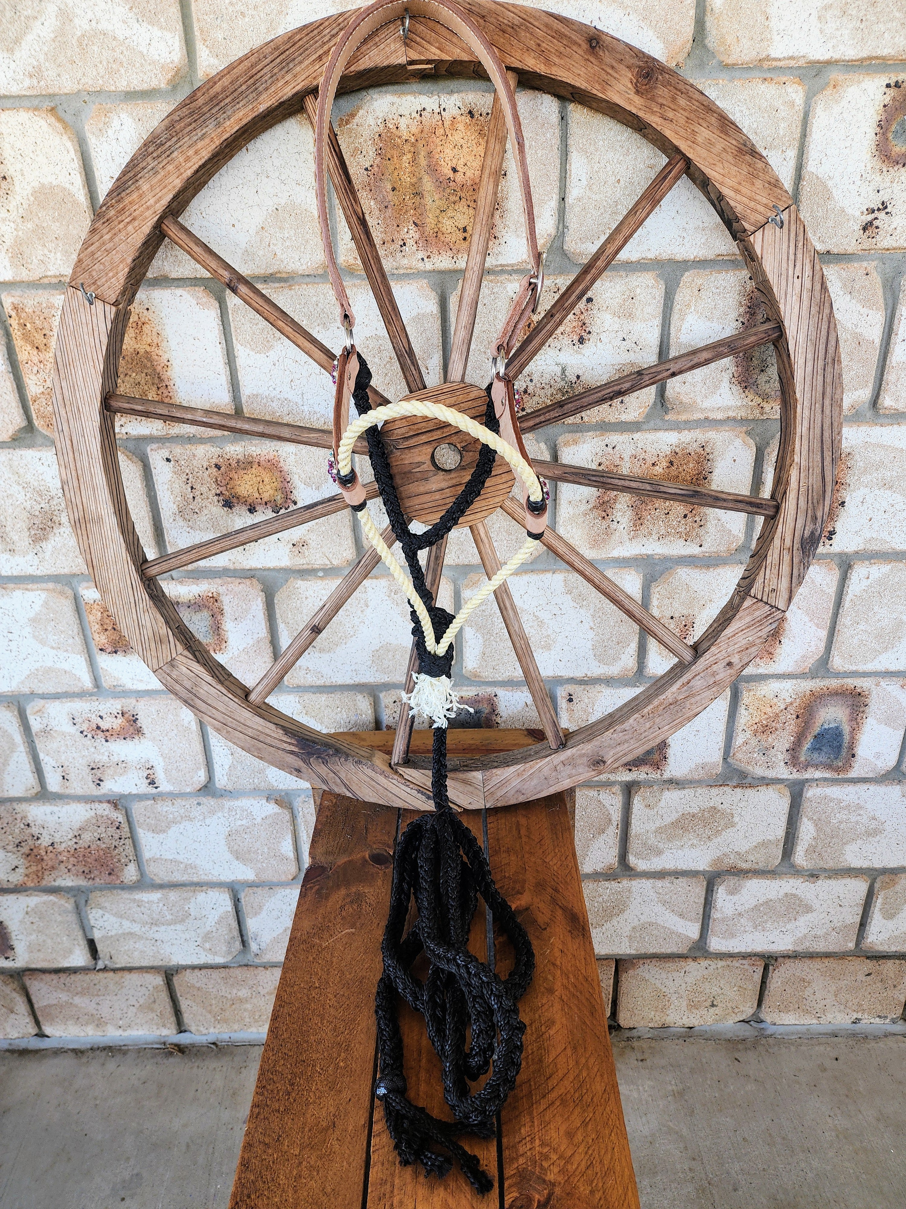 Leather Halter with Rope Noseband