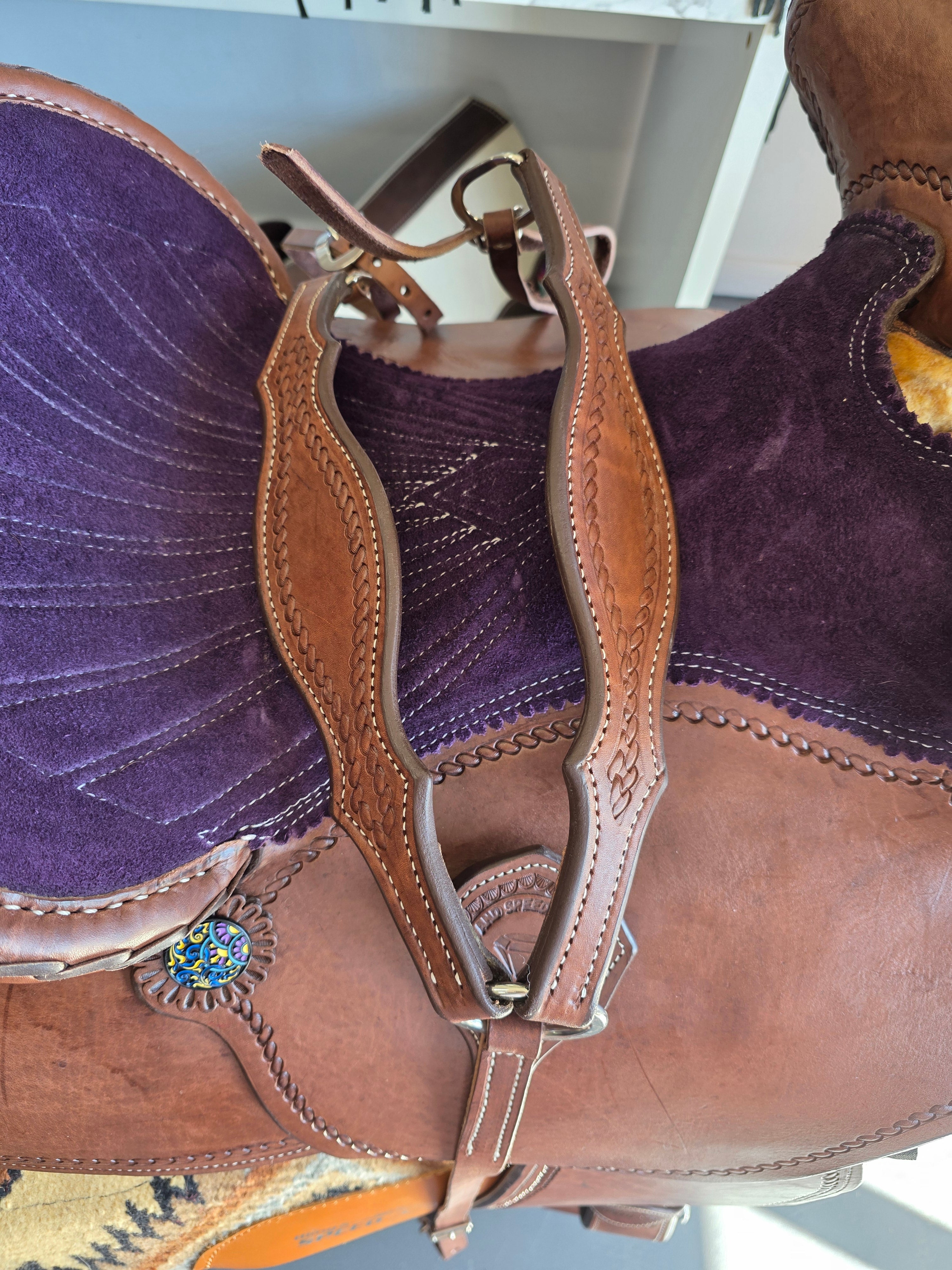 Bling and Speed All Round Western Saddle - 15.5" Seat, FQHB, 6.5" Gullet