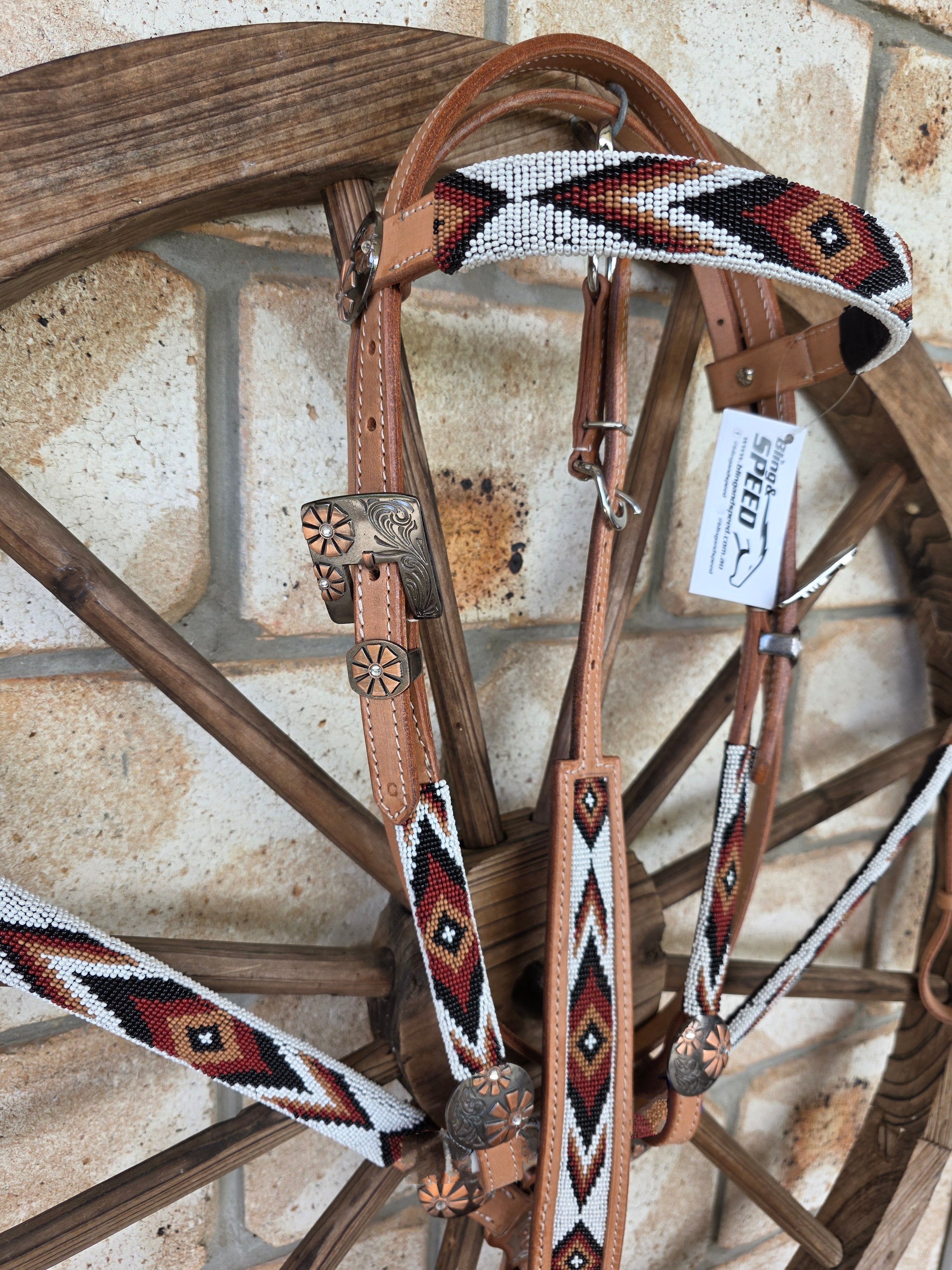 Beaded Outback Breastcollar, Bridle and Wither strap Set