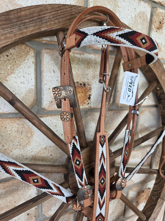 Beaded Outback Breastcollar, Bridle and Wither strap Set
