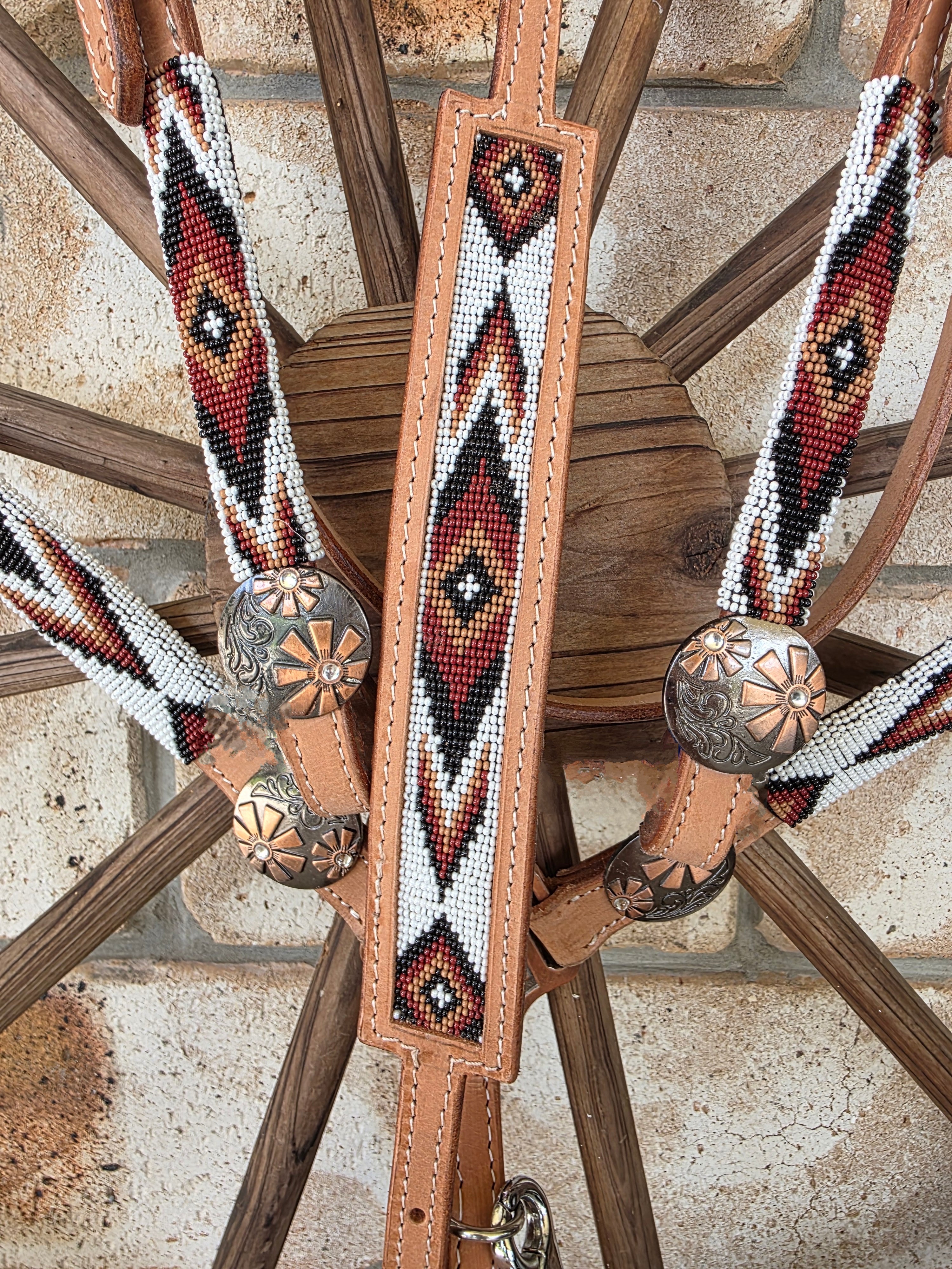Beaded Outback Breastcollar, Bridle and Wither strap Set