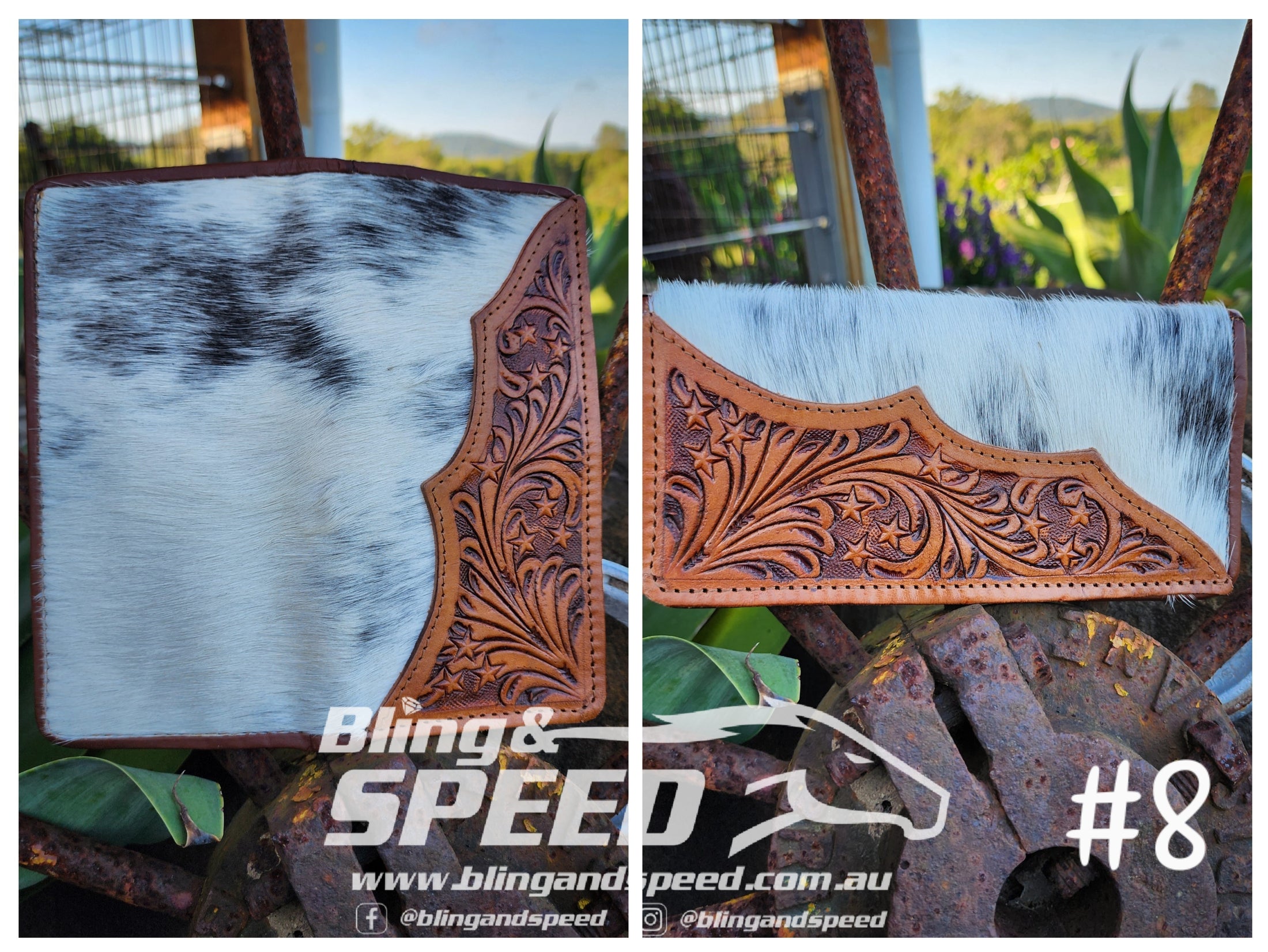 Cowhide and Leather Wallet