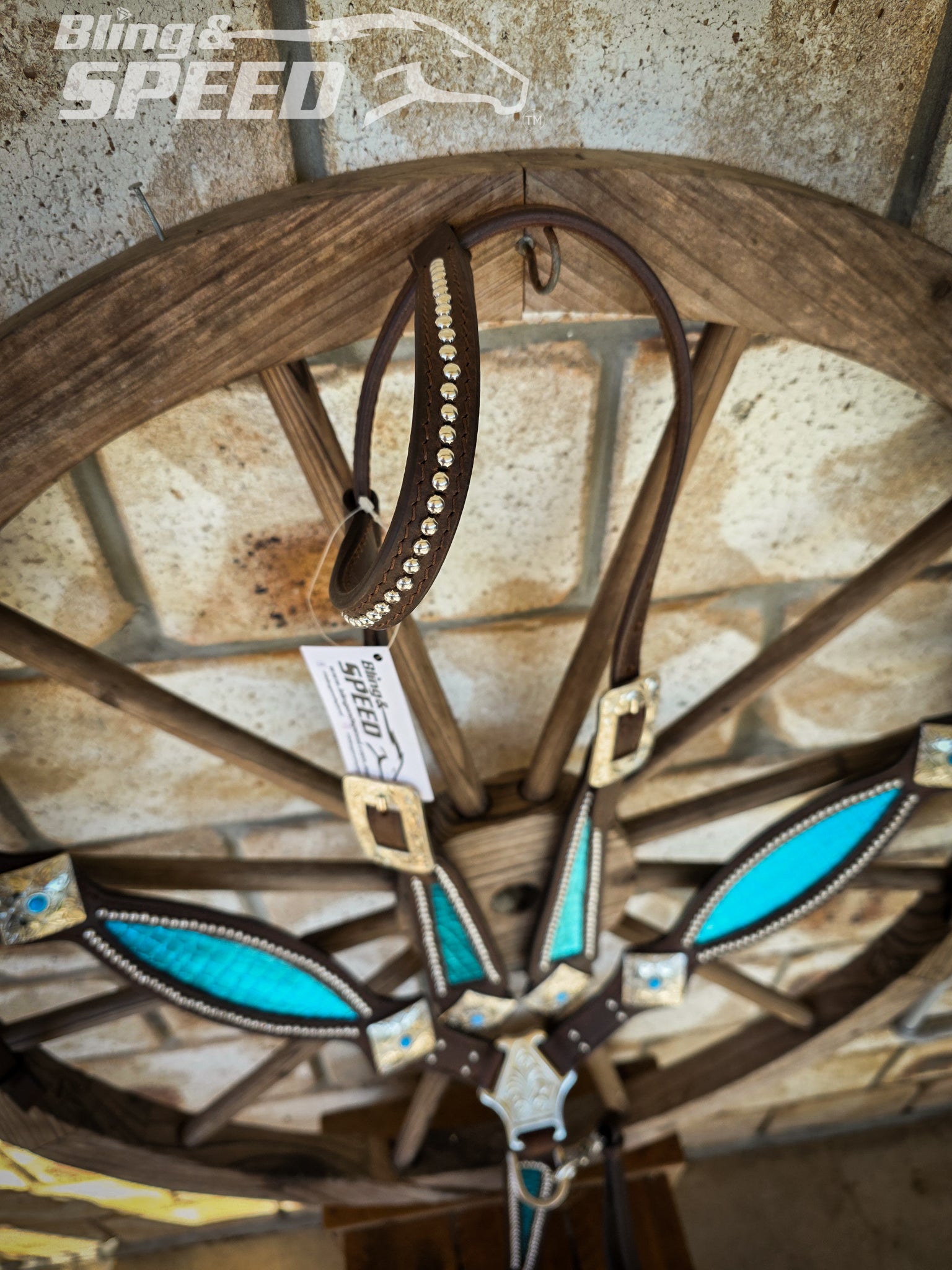 Turquoise Croc Inlay Tack Set