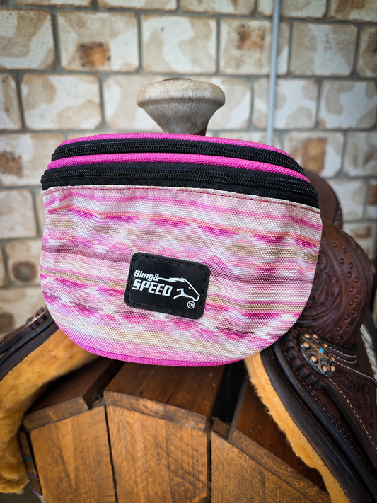 Pommel Saddle Bag - Pink Aztec