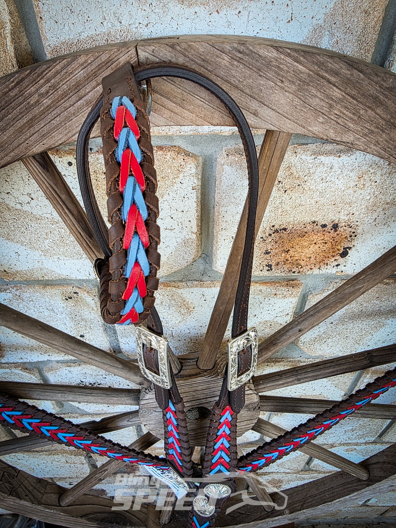 Red & Turquoise Buckstitch Western Tack Set