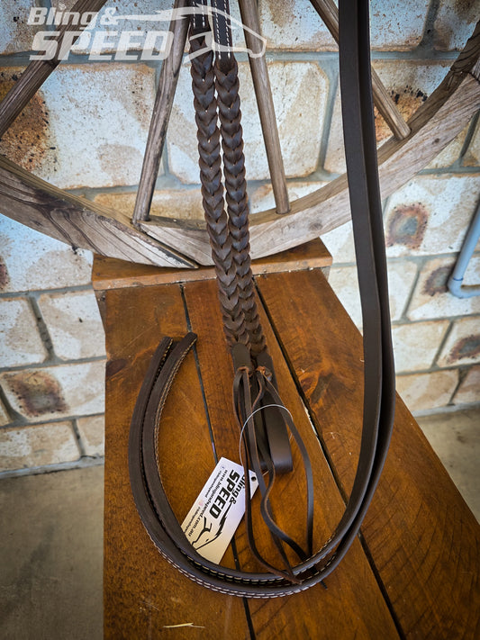 Weighted Split Reins with Plait Detail