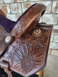 Load image into Gallery viewer, Leather Barrel Saddle - Sunny Days
