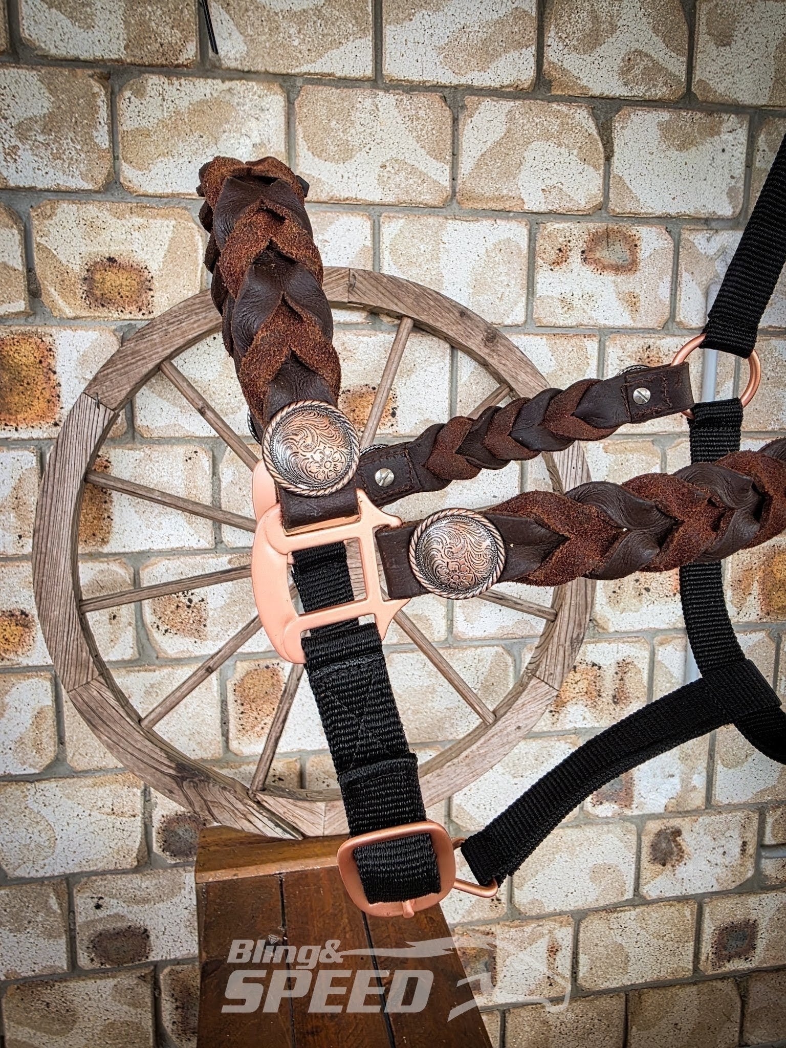 Nylon & Braided Leather Horse Halter