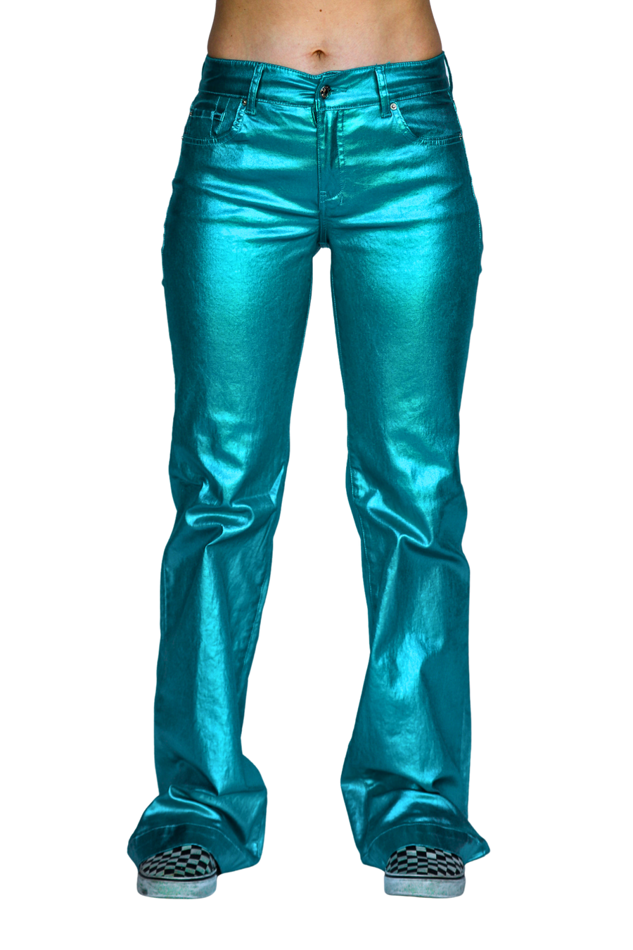 Turquoise Metallic Signature Trouser