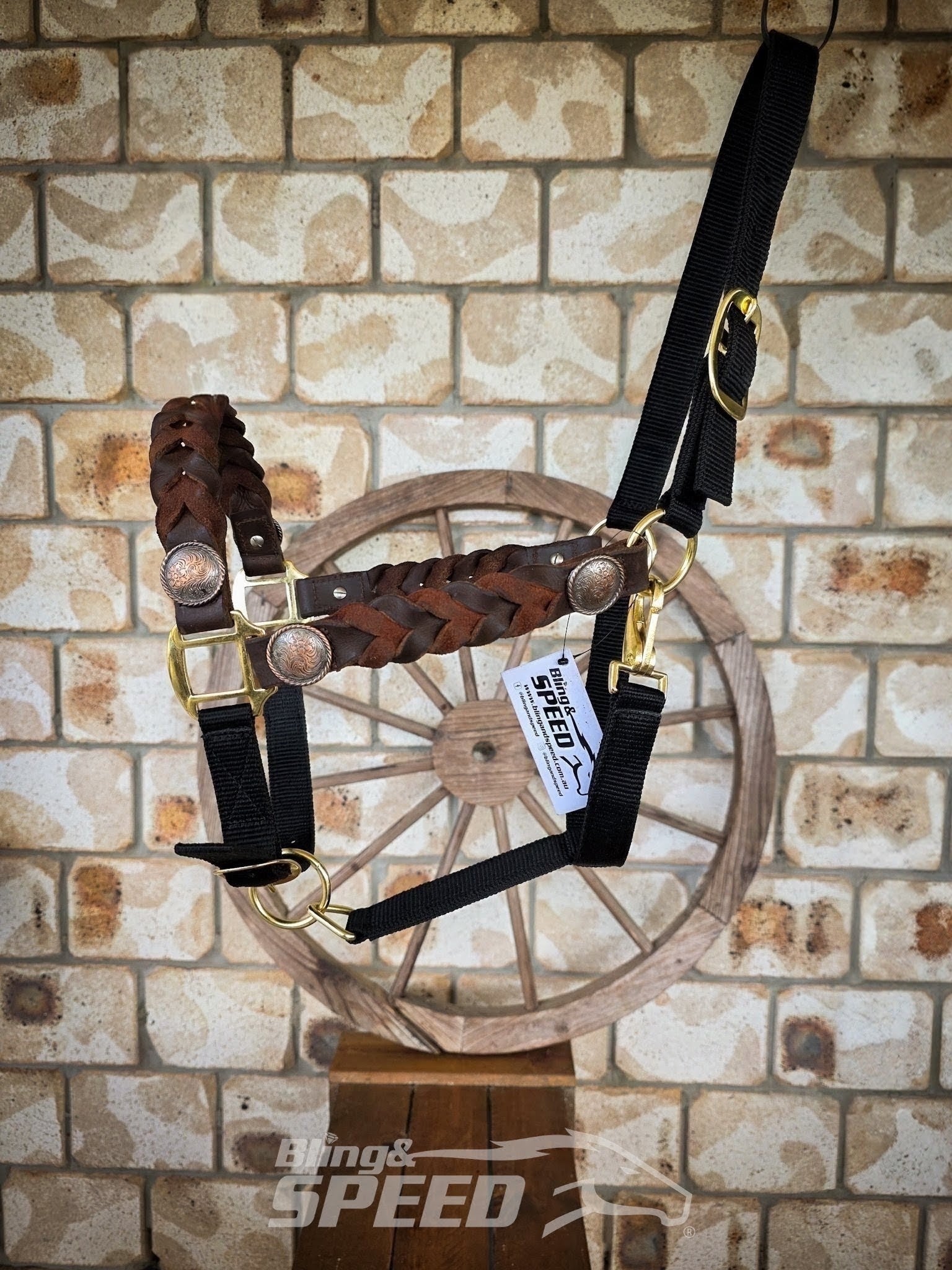 Nylon & Braided Leather Horse Halter