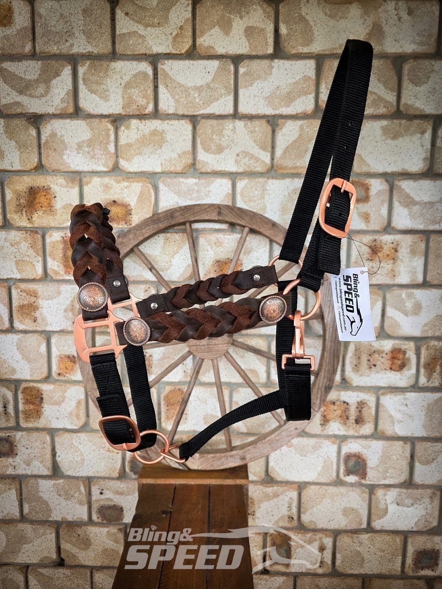 Nylon & Braided Leather Horse Halter