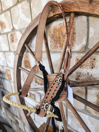 Leather Halter with Rope Noseband