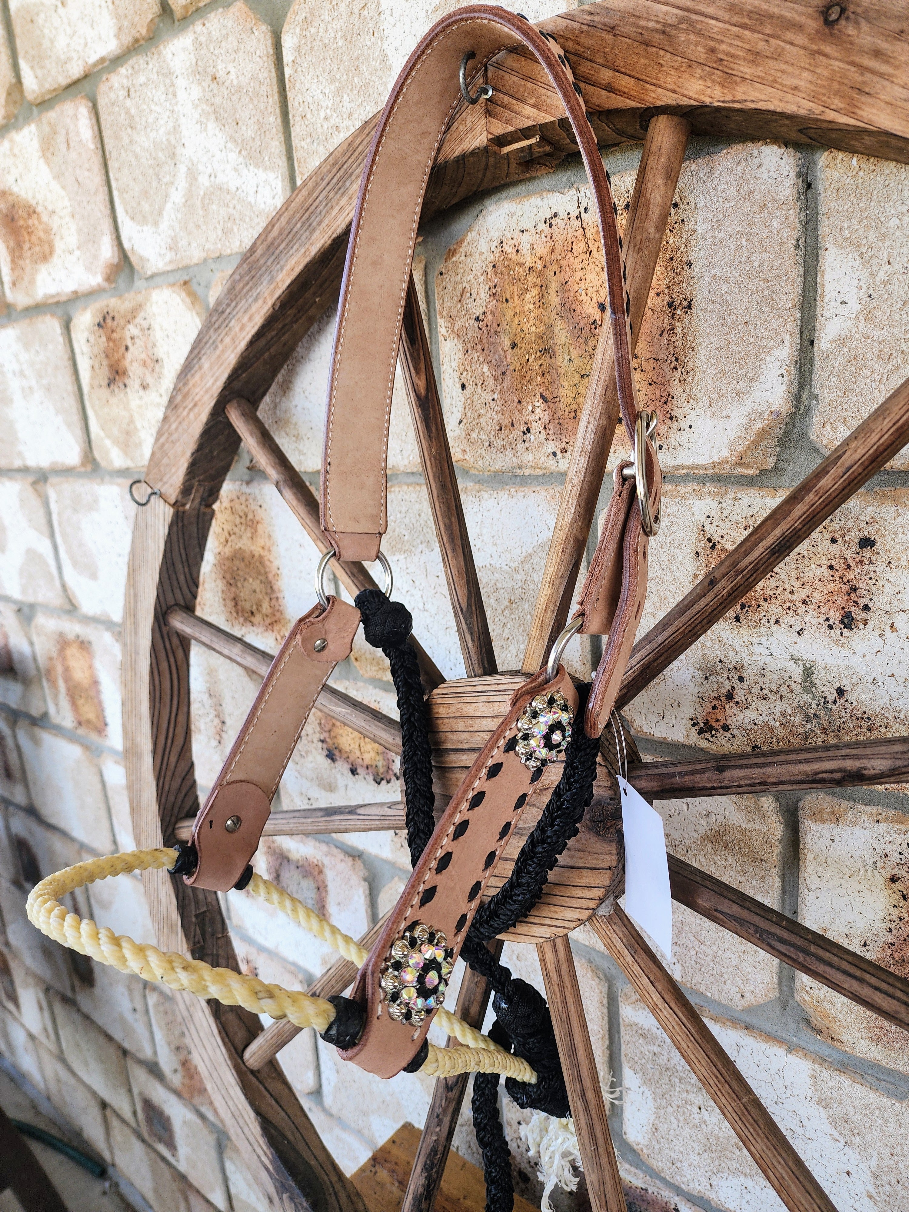 Leather Halter with Rope Noseband