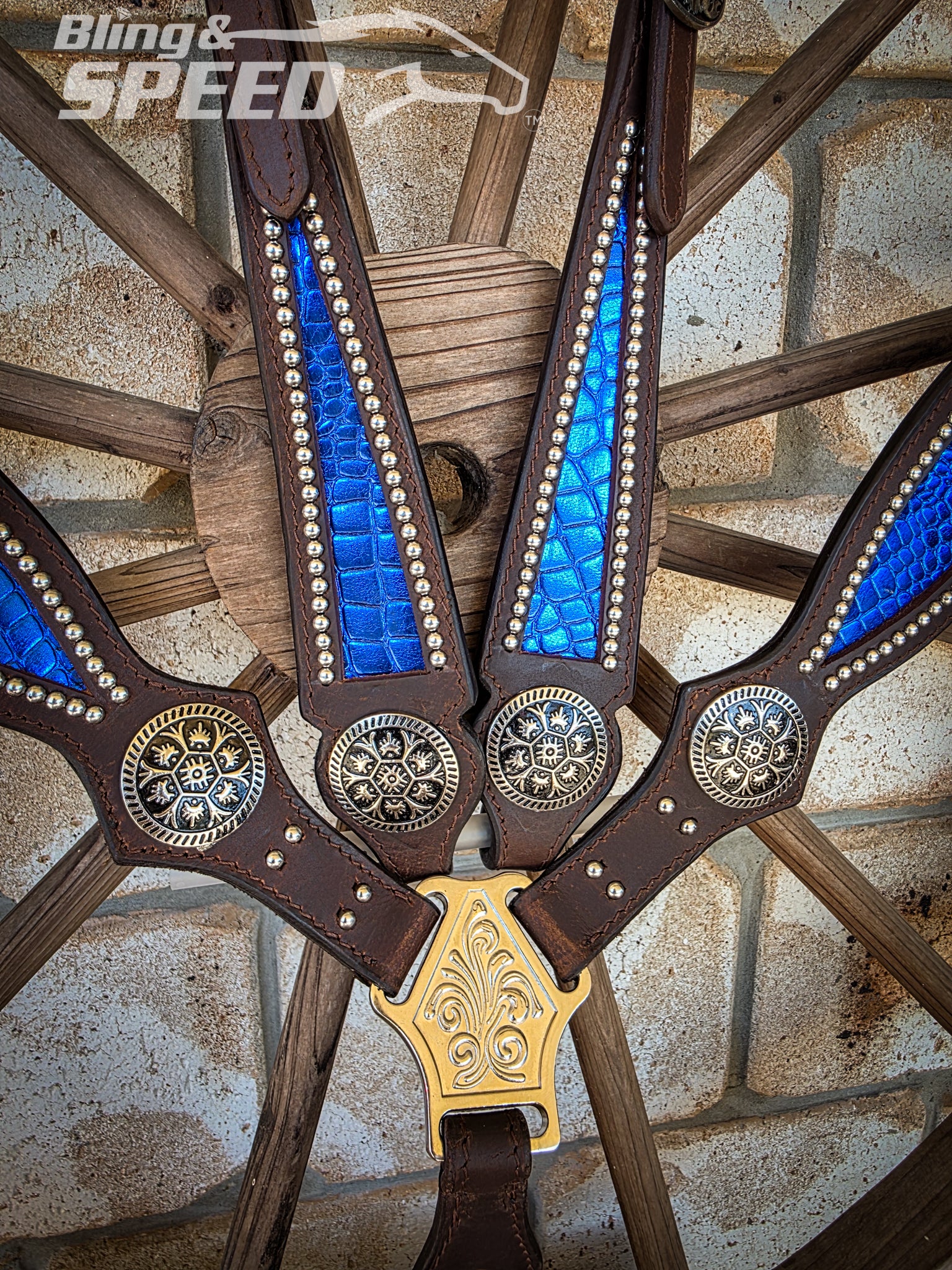 Blue Croc Inlay Tack Set