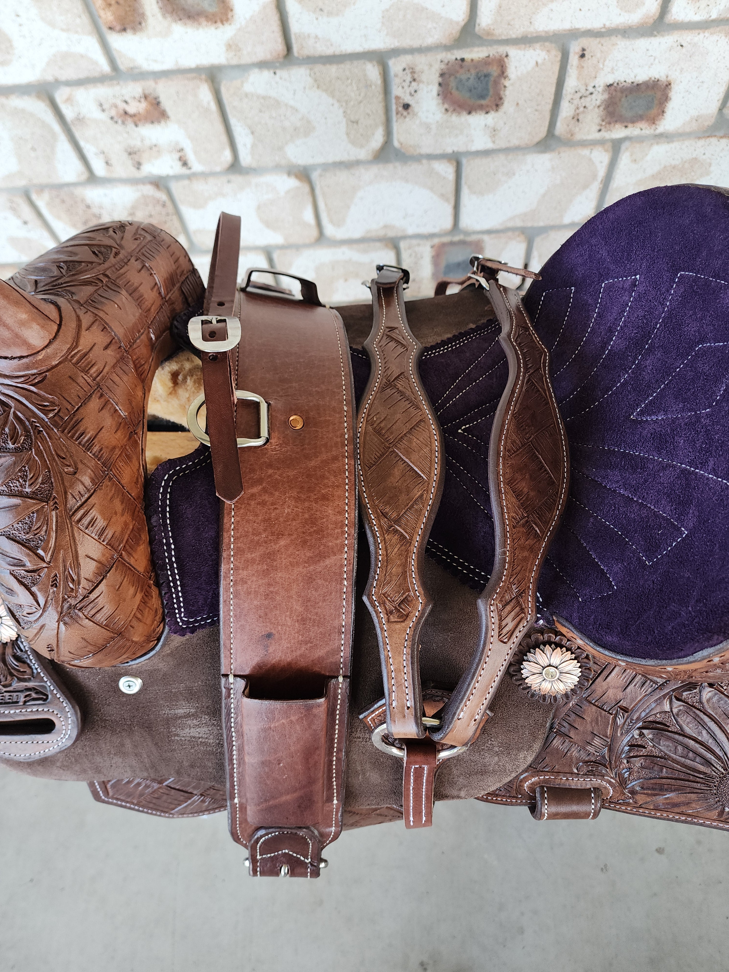 Leather Barrel Saddle - Sunny Days 14.5" FQHB, 7" Gullet