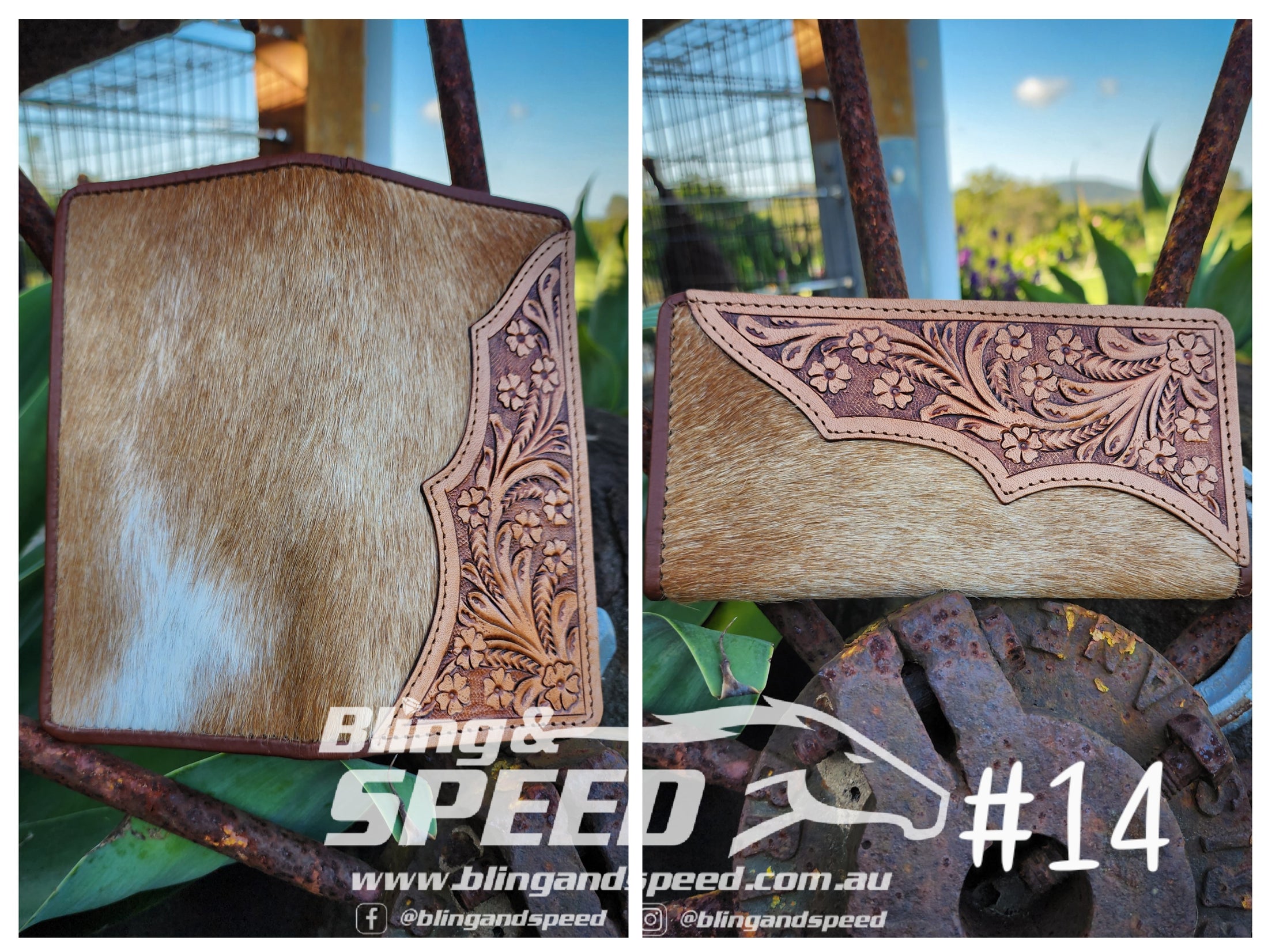 Cowhide and Leather Wallet