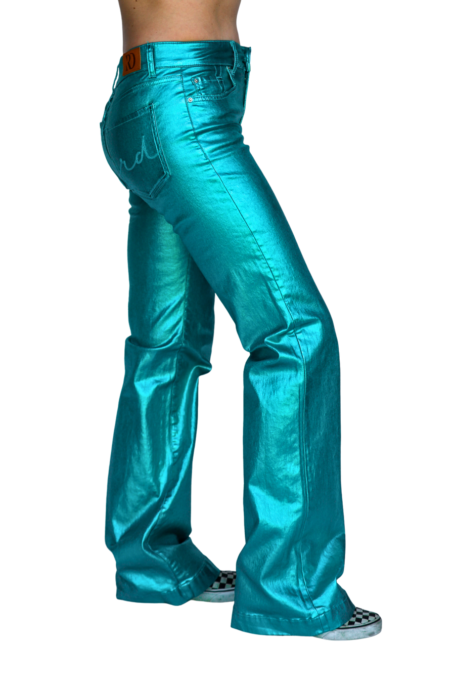 Turquoise Metallic Signature Trouser